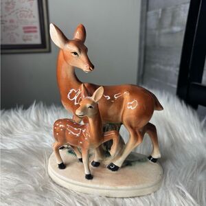 Made in Japan vintage Ceramic Deer fawn Figurine  cottage core home decor